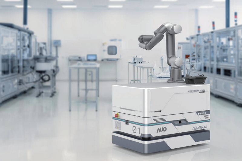 东升国际整合AI人工智慧、IoT物聯網與Cloud雲端平台服務，開發模組化AMR 250M自主移動機器人，滿足多元自動化生產需求，在智慧工廠中扮演著串接和搬運的角色